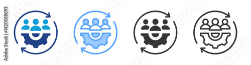 Customer Development icon set multiple style collection