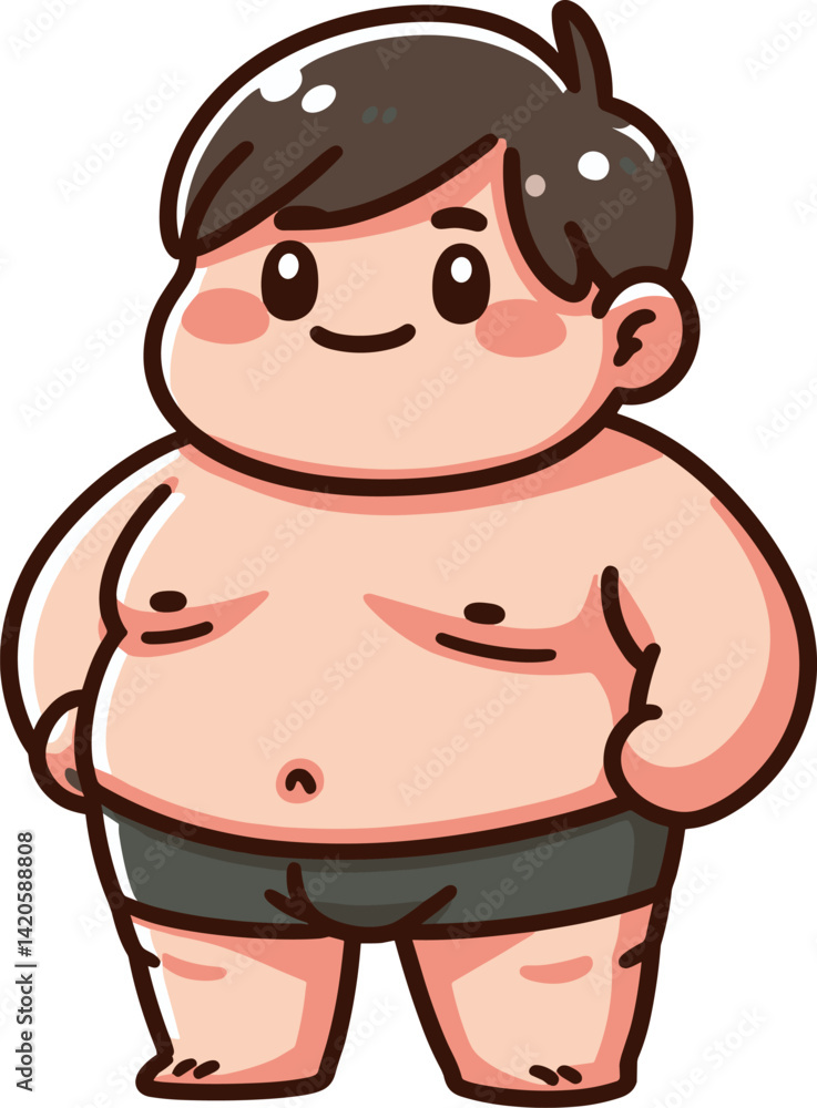Fototapeta premium 肥満の男性のイラスト 