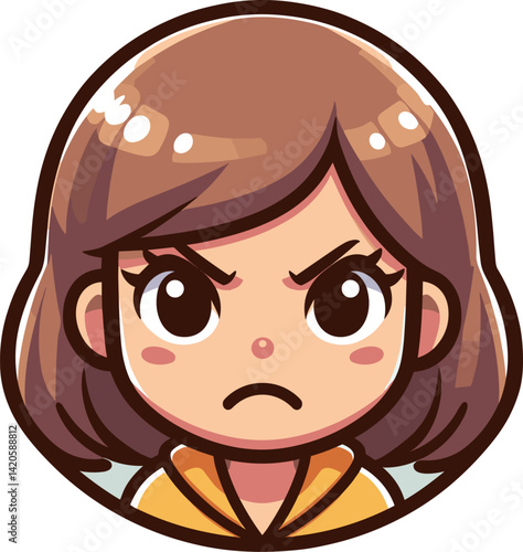 怒っている女性のアイコン