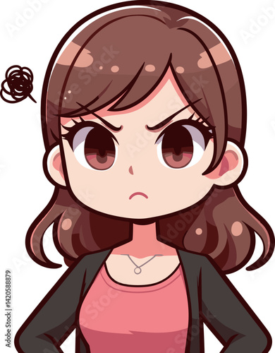 怒っている女性のイラスト
