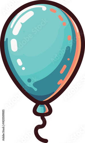 シンプルな青い風船のイラスト