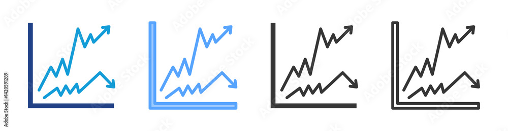 Stock Market icon set multiple style collection Stock Market icon set multiple style collection