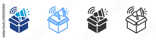 Marketing Campaign icon set multiple style collection