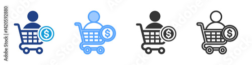 Consumer icon set multiple style collection