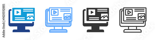 Landing Page icon set multiple style collection