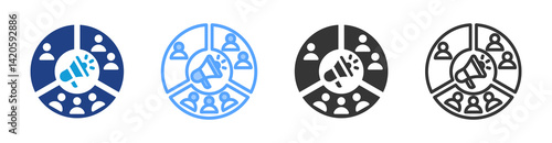 Segmentation icon set multiple style collection