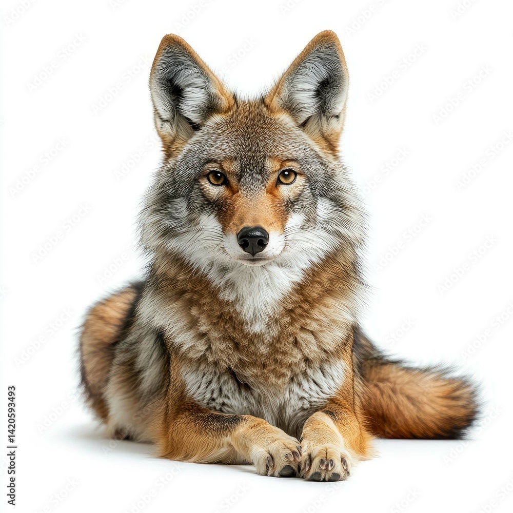 Majestic Coyote Portrait: Wild Canine in Close-Up Majestic Coyote Portrait: Wild Canine in Close-Up