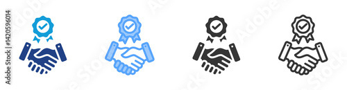 Commitment icon set multiple style collection