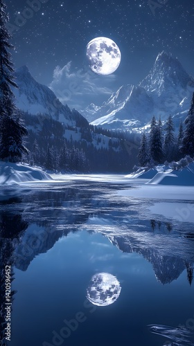 Realistic and detailed winter sce