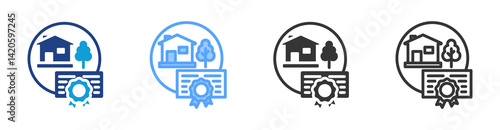 Property icon set multiple style collection