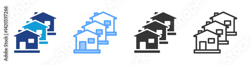 Housing icon set multiple style collection