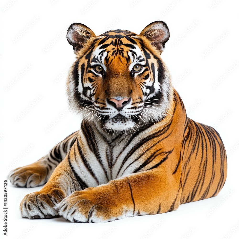 Obraz premium Majestic Tiger: A Stunning Close-up Portrait of a Wild Cat