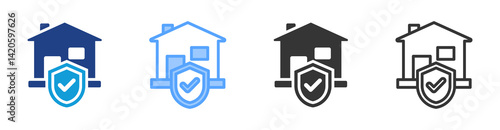 House Insurance icon set multiple style collection