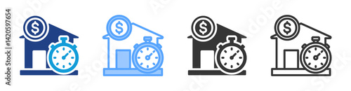 Bridge Loan icon set multiple style collection