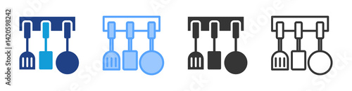 Kitchen Ware icon set multiple style collection