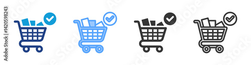 Checkout icon set multiple style collection