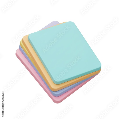 Wallpaper Mural 3D cartoon pastel notebooks stack Torontodigital.ca