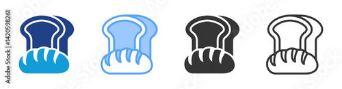 Bread icon set multiple style collection