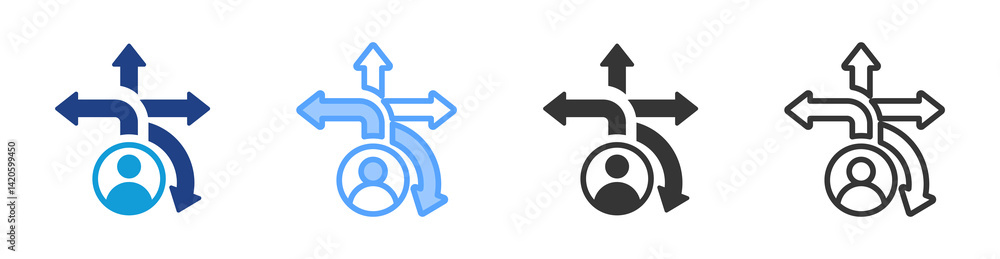 Pathways icon set multiple style collection Pathways icon set multiple style collection