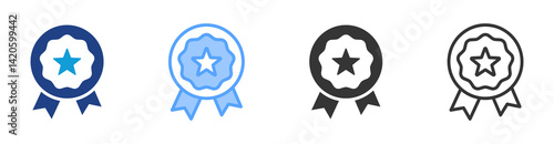 Distinction icon set multiple style collection