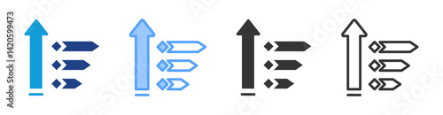 Priority icon set multiple style collection