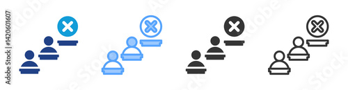 Attendance icon set multiple style collection