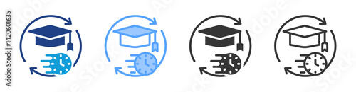 Alma Matter icon set multiple style collection