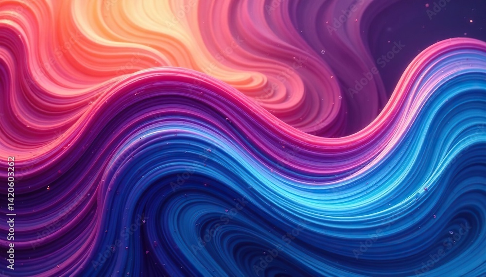 Obraz premium Fluid, swirling digital design repeating endlessly, graphics, illustration, trend