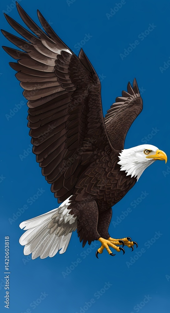 Fototapeta premium Illustrative Tribute to the American Bald Eagle: A Symbol of Resilience and Freedom 
