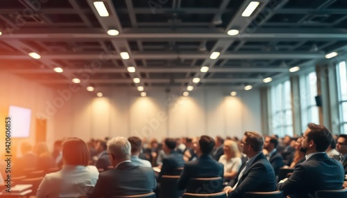 Wallpaper Mural Attentive Audience in a Modern Conference Hall Torontodigital.ca