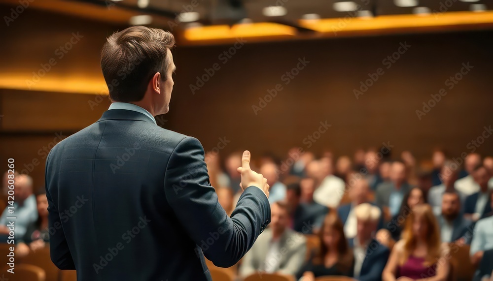 Speaker Addressing Attentive Audience: A Corporate Conference Scene Speaker Addressing Attentive Audience: A Corporate Conference Scene
