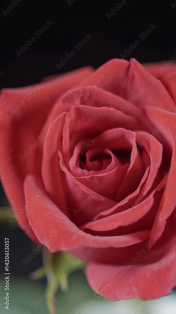 Vertical video of close-up red rose petal's stamen, with a black background, Wedding backdrop, Valentine's Day concept. Mother's day, Holiday, Love, birthday Vertical video of close-up red rose petal's stamen, with a black background, Wedding backdrop, Valentine's Day concept. Mother's day, Holiday, Love, birthday
