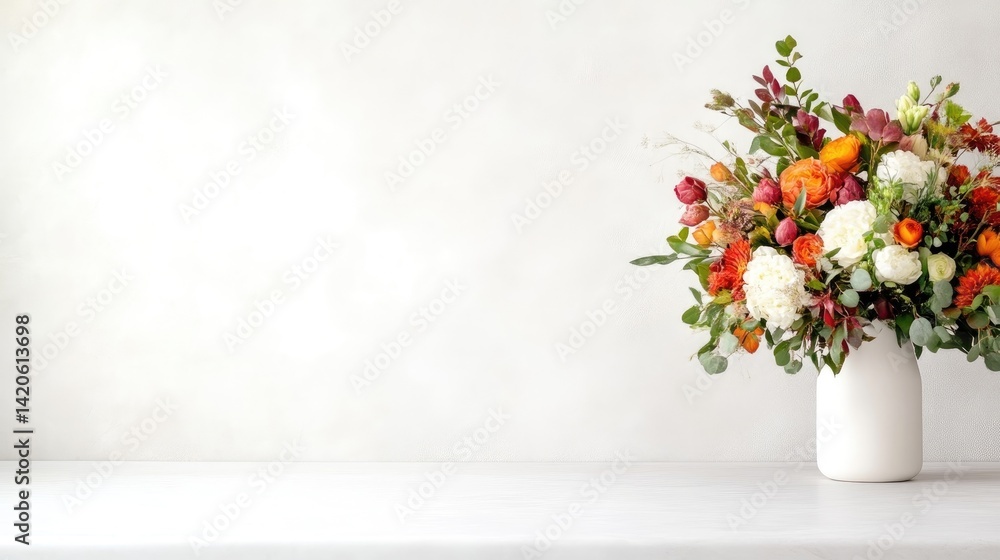 Vibrant autumnal bouquet in elegant vase Vibrant autumnal bouquet in elegant vase