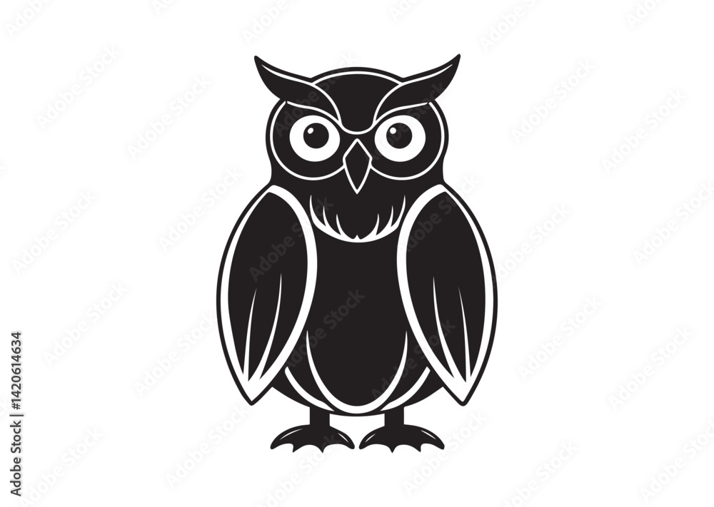 Naklejka premium Owl silhouette vector