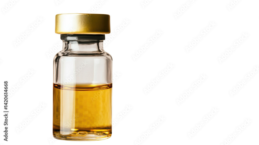 Vaccine Vial: A close-up view of a vaccine vial, a symbol of healthcare and medical innovation, its amber-colored contents reflecting light within the sterile glass container. Vaccine Vial: A close-up view of a vaccine vial, a symbol of healthcare and medical innovation, its amber-colored contents reflecting light within the sterile glass container.