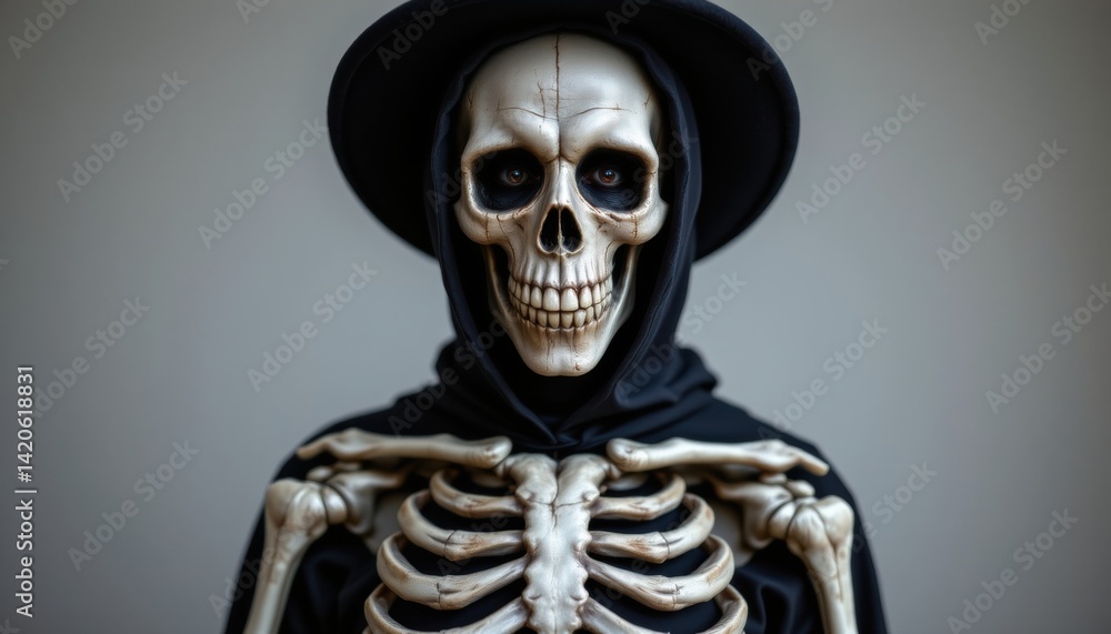 A creative and eye catching costume of a lifelike skeleton, complete with detailed bones and skull mask, perfect for Halloween parties and events. A creative and eye catching costume of a lifelike skeleton, complete with detailed bones and skull mask, perfect for Halloween parties and events.