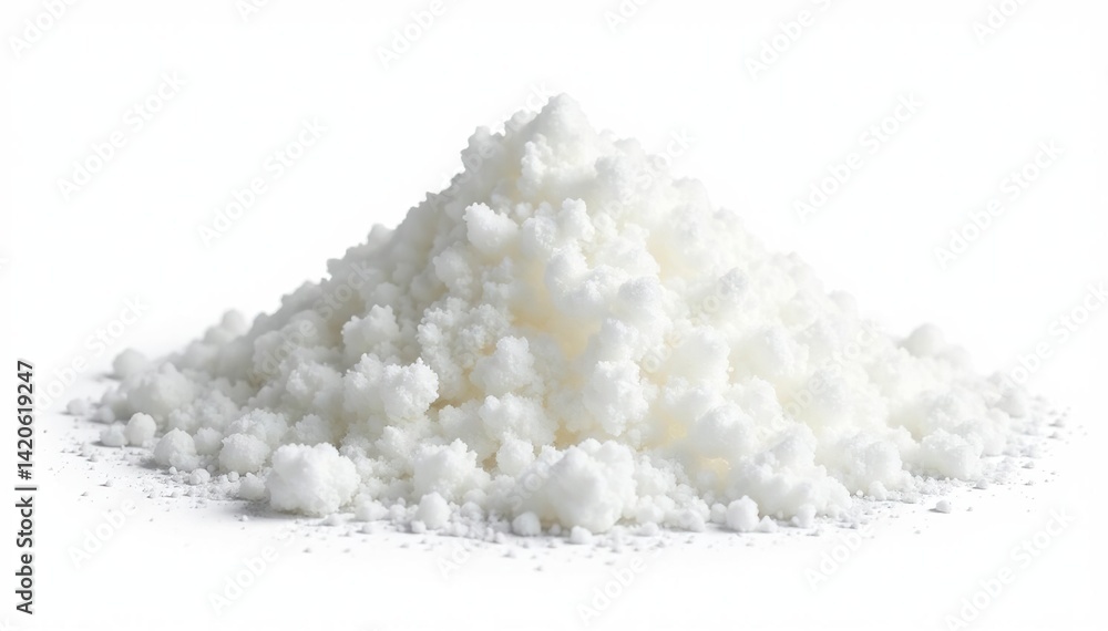 Pile of refined white sugar, isolated on white, clean, refined, dessert Pile of refined white sugar, isolated on white, clean, refined, dessert