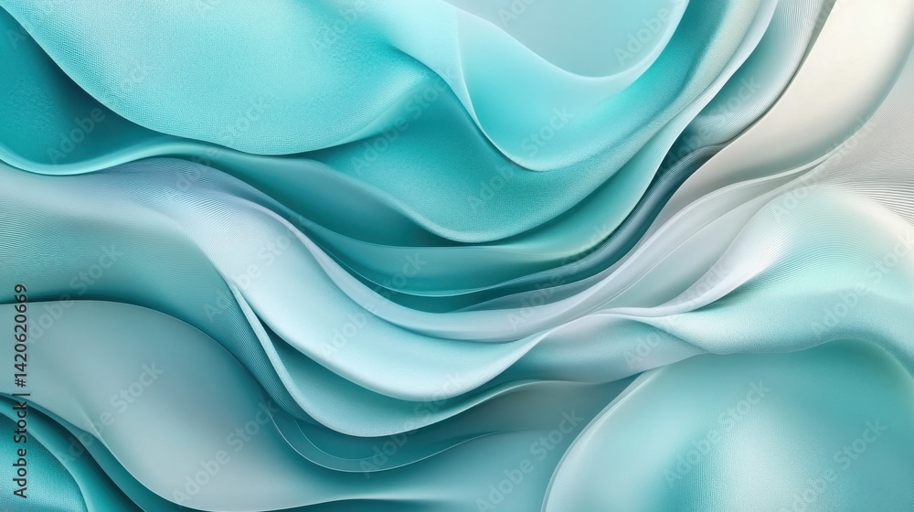 Obraz premium Teal Turquoise Silk Gradient Abstract Texture Ultra