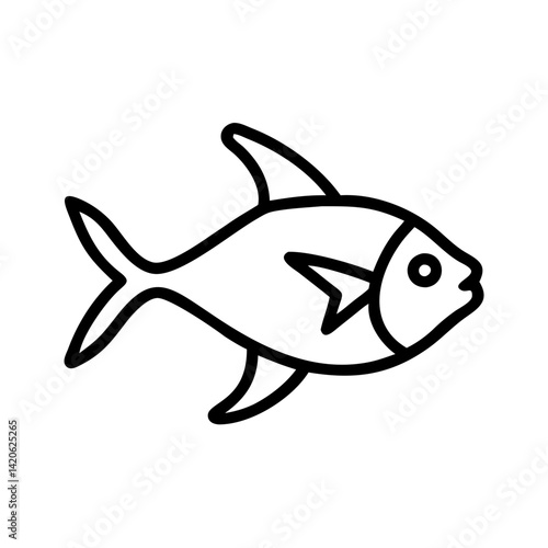 black skirt tetra fish line drawn outline vector art - illustration black skirt tetra fish, isolated transparent background