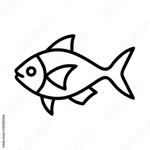 black skirt tetra fish line drawn outline vector art - illustration black skirt tetra fish, isolated transparent background
