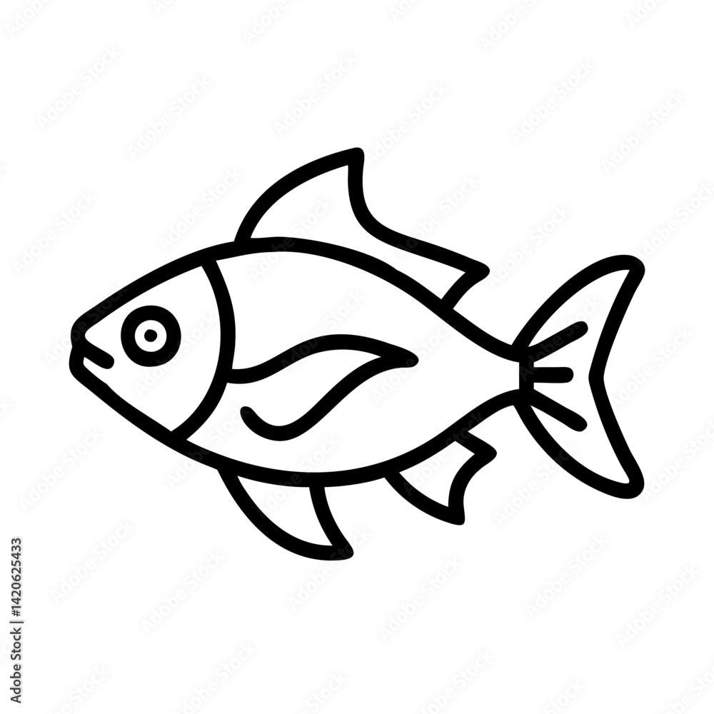 cherry barb fish line drawn outline vector art - illustration cherry barb fish, isolated transparent background cherry barb fish line drawn outline vector art - illustration cherry barb fish, isolated transparent background