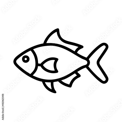 cherry barb  fish line drawn outline vector art - illustration cherry barb  fish, isolated transparent background