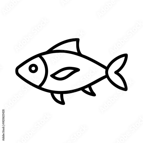 cherry barb  fish line drawn outline vector art - illustration cherry barb  fish, isolated transparent background