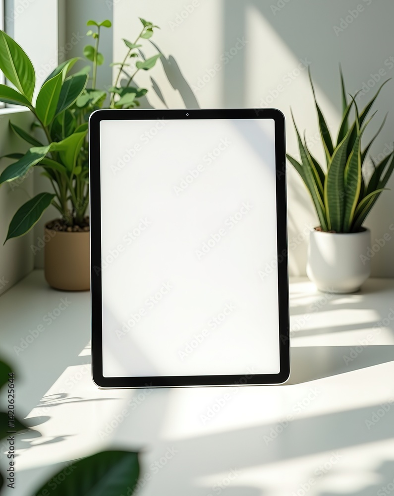Nature Inspired iPad Mockup with Plants and Daylight Nature Inspired iPad Mockup with Plants and Daylight