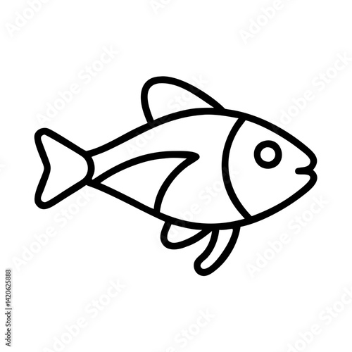 kribensis fish  line drawn outline vector art - illustration kribensis fish, isolated transparent background