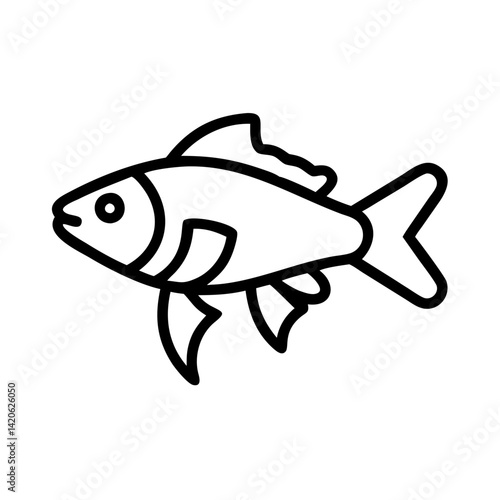 otocinclus fish line drawn outline vector art - illustration otocinclus fish, isolated transparent background