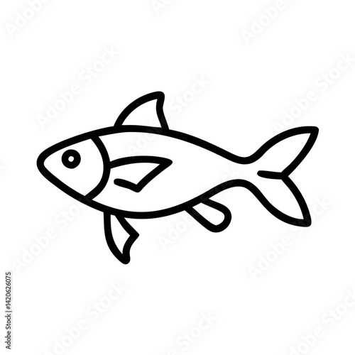 otocinclus fish  line drawn outline vector art - illustration otocinclus fish, isolated transparent background