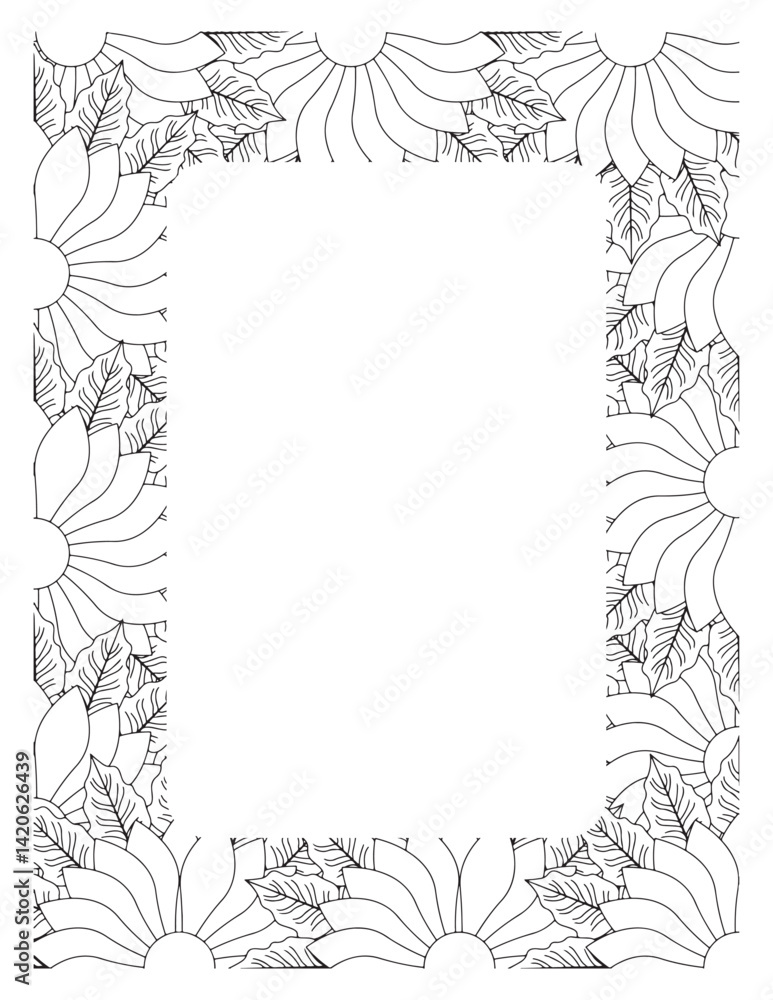 Obraz premium Flower Borders Coloring Books -KDP