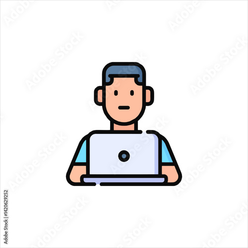 man with laptop
