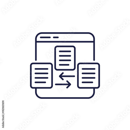 automated document management icon in line design on white